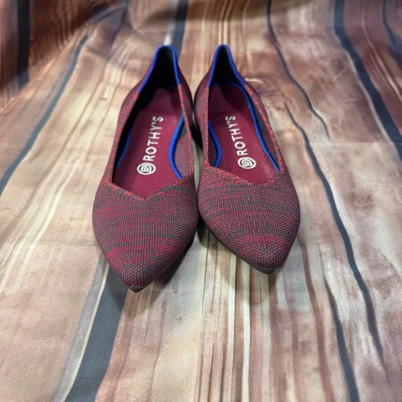 Rothy’s Burgundy The Point Women’s Slip On Flat Shoes size W8 - Picture 2 of 6